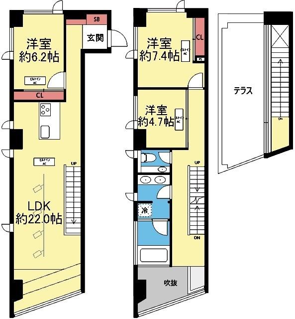 9〜10階メゾネットタイプ