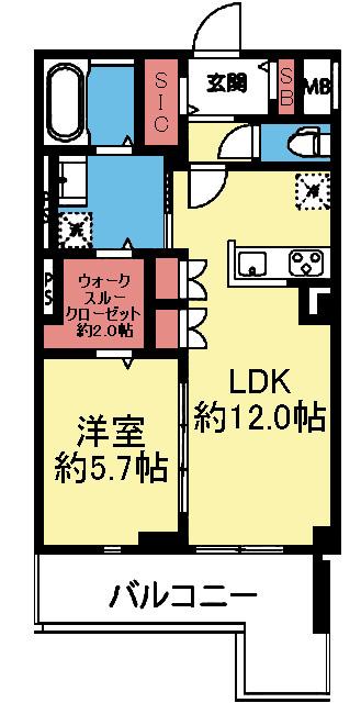 収納豊富な1LDK