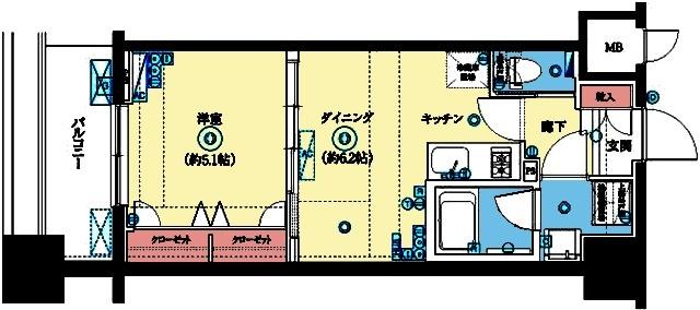 2面採光の角部屋です