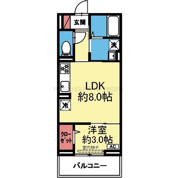 南西向き1LDK