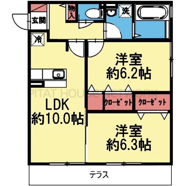 収納豊富な2LDK
