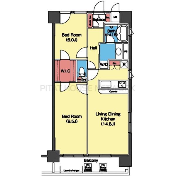 ウォークスルークローゼット付き2LDK