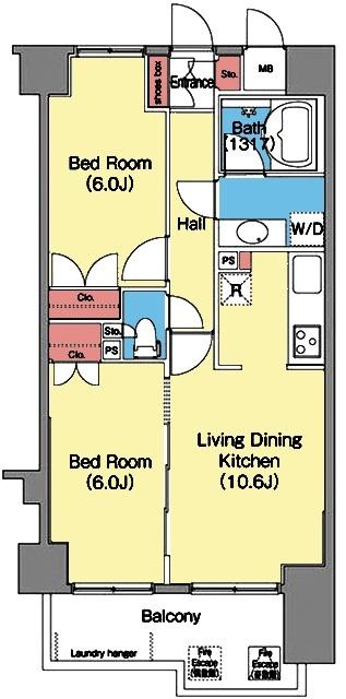 2室とも収納ある洋室