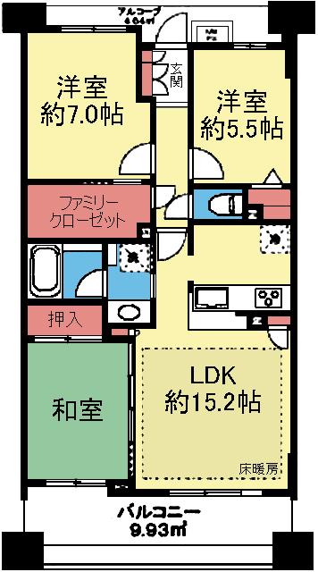 収納豊富な3LDK