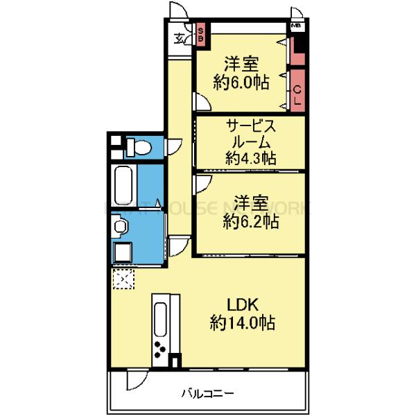 南西向きの2SLDK