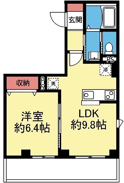 2面採光角部屋の1LDK