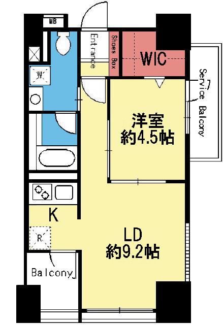 最上階のWIC付き1LDK