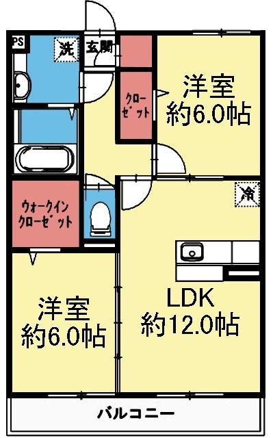 収納豊富な2LDK