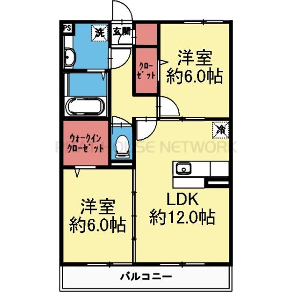 収納豊富な2LDK