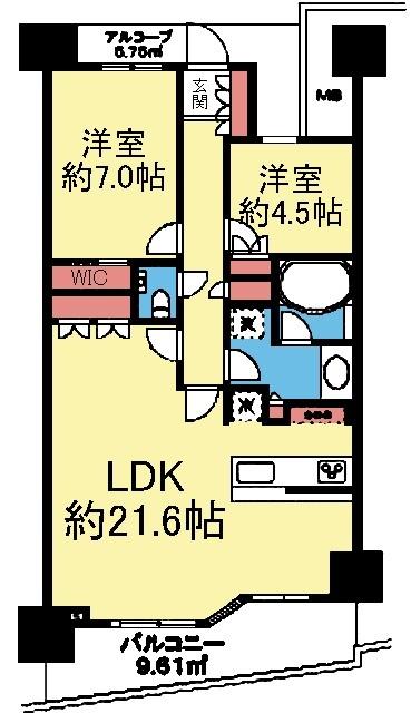 南西向きの2LDK