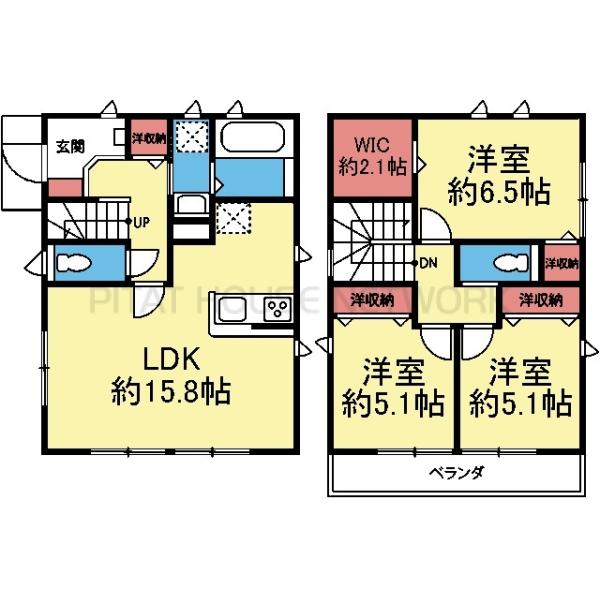 3室とも2面採光洋室の3LDK