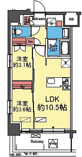 2面採光の角部屋です