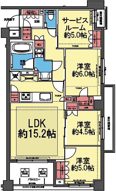 南東向きの角部屋です