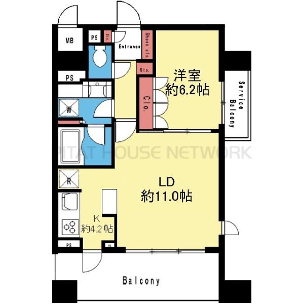 2面採光の角部屋です