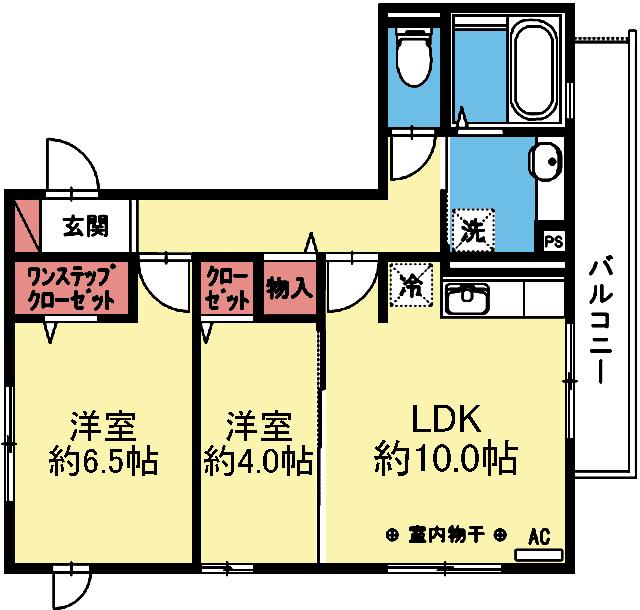 収納豊富な2LDK