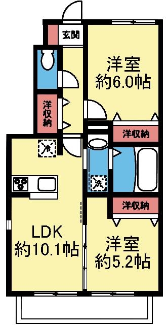 2室とも洋室の2LDK