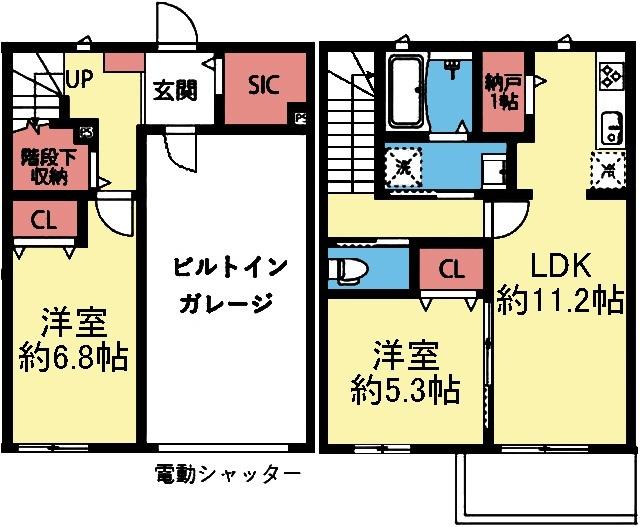 メゾネットタイプの2LDK