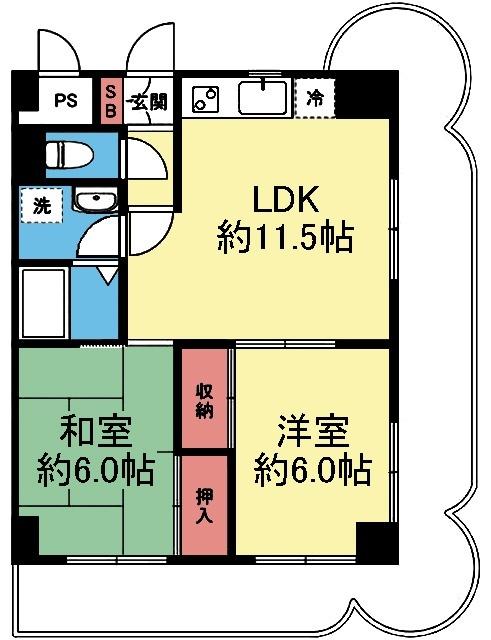 南向き東側角部屋