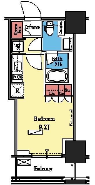 9.2帖の広いワンルーム