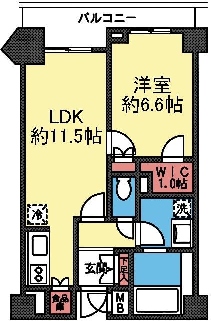 収納豊富な1LDK