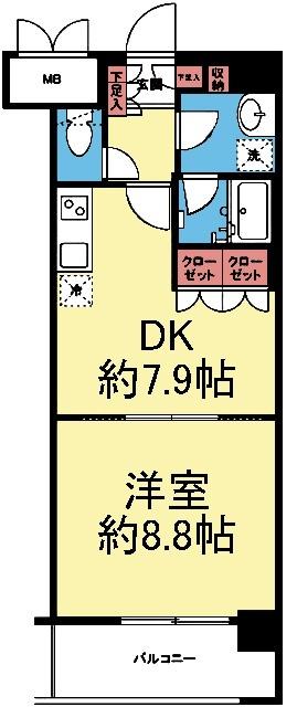 南東向き1DK