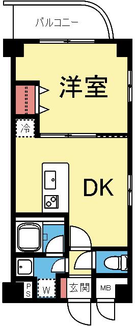 対面式キッチンの1DK