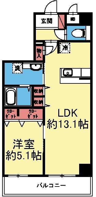 南西向きの1LDK