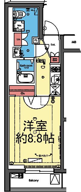 ルーフバルコニー付き1LDK