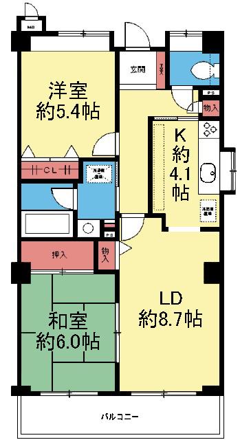 南東向き角部屋です