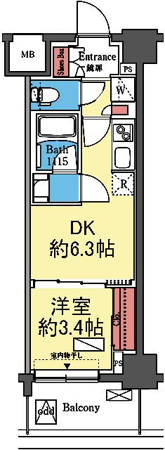 収納豊富な1DK