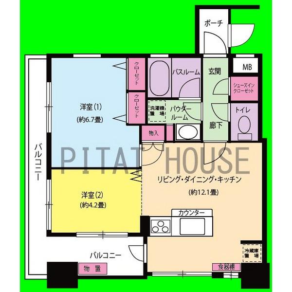 採光豊富な角部屋です