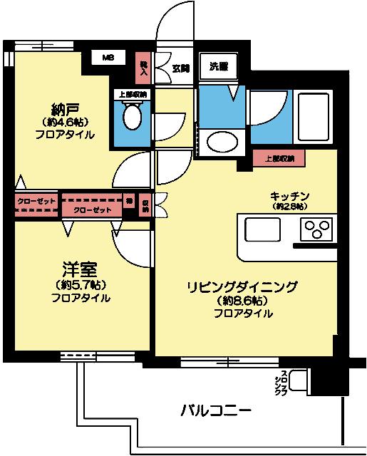 収納豊富な1SLDK