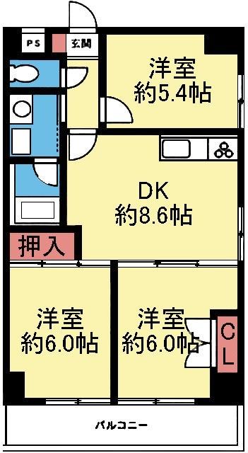 大岡川向き角部屋