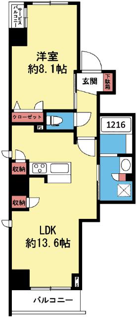 南西向きの角部屋です