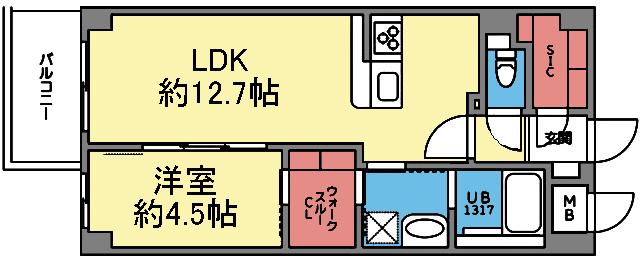 南西向きの1LDK