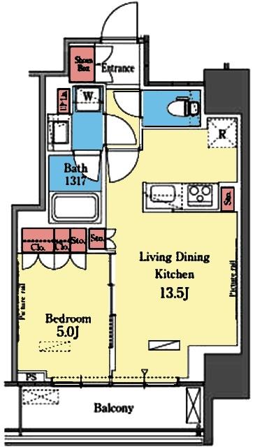 対面式キッチンの1LDK
