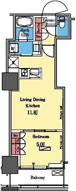 対面式キッチンの1LDK