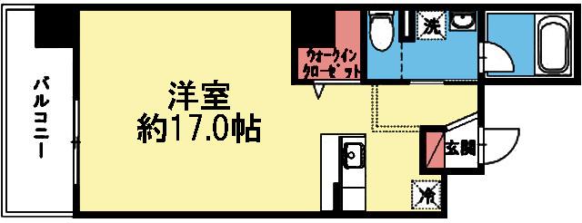 対面式キッチンの1R