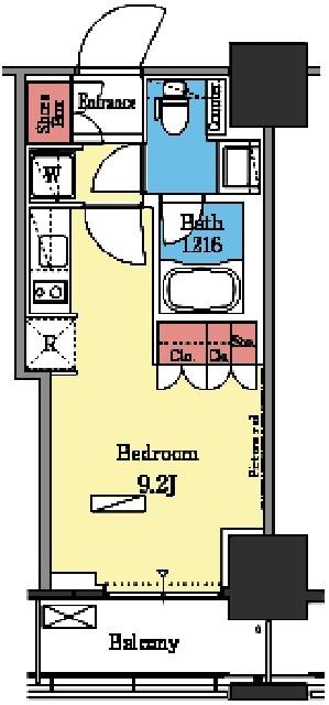 9.2帖の広いワンルーム