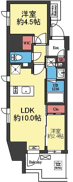 南東向き2LDK