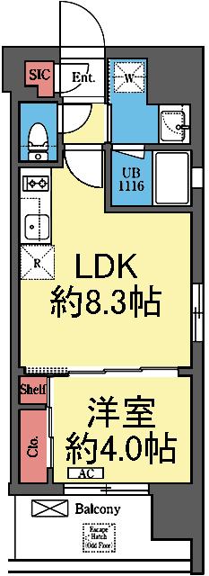 南東向き1LDK