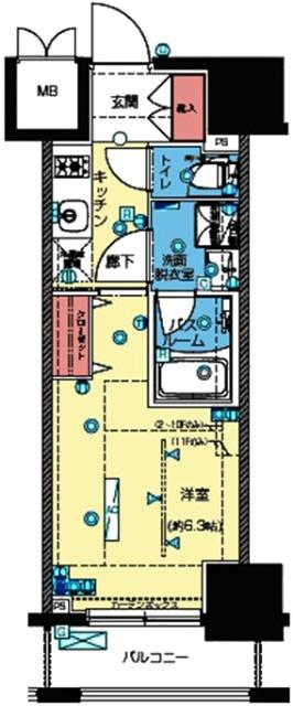 洗面所独立の1K