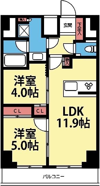 南西向き2LDK