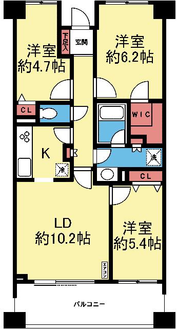 WIC付き3LDK