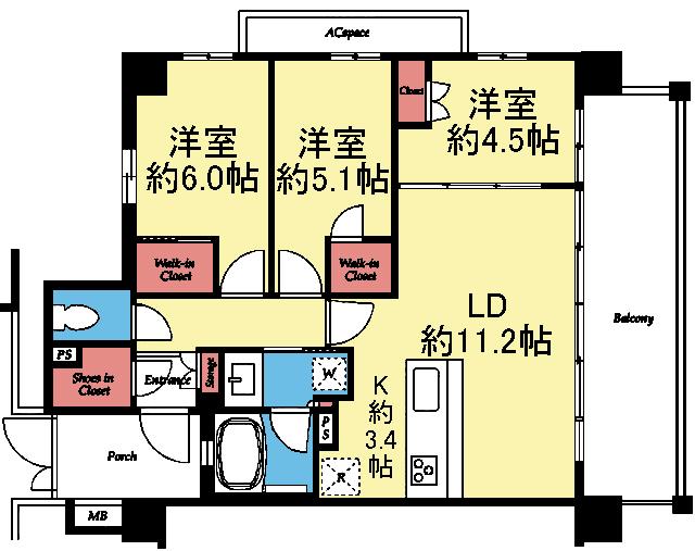 全室洋室の3LDK