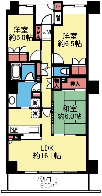 南向きワイドスパンの3LDK