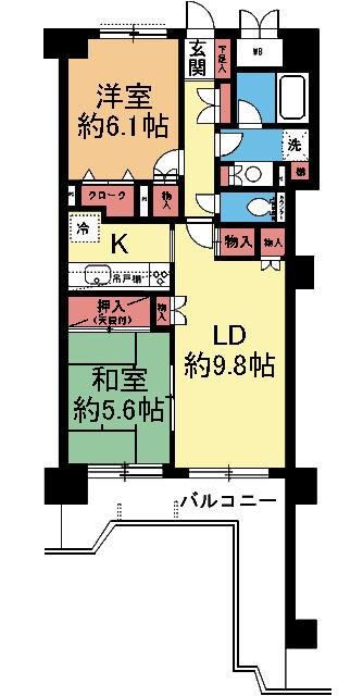 南西向き2LDK