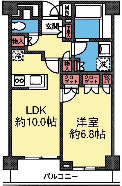 南東向き1LDK