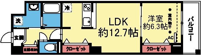 南東向き1LDK
