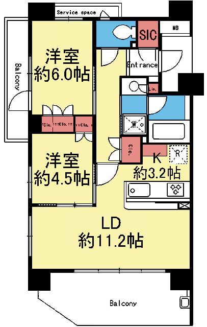 三方角部屋